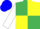 Silk - Emerald Green and Yellow (quartered), White sleeves, Blue cap