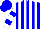 Silk - Blue and white stripes, blue bars on white sleeves, blue cap