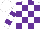Silk - White, purple blocks, purple bars on sleeves, white cap