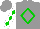 Silk - Grey, emblem on green diamond frame, green diamonds on white sleeves