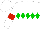 Silk - White, green diamond hoop, red armlets on sleeves
