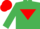 Silk - EMERALD GREEN, red inverted triangle & cap