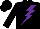 Silk - Black, purple lightning bolt, black cap