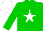 Silk - Green, white  star and cap
