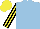 Silk - light blue, yellow sleeves, black stripes, yellow cap