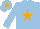 Silk - Light blue, orange star and star on cap