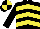 Silk - Black, yellow chevrons, quartered cap