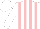 Silk - White, pink stripes, white sleeves, white cap