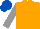 Silk - Orange, grey sleeves, royal blue cap