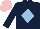 Silk - Dark blue, light blue diamond, pink cap