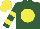 Silk - Hunter green, yellow spot, yellow hoops on sleeves, yellow cap