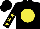 Silk - Black, yellow spot, yellow stars on black sleeves, black cap