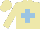 Silk - Beige, light blue cross of lorrain