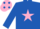 Silk - ROYAL BLUE, pink star, pink cap, royal blue spots