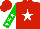 Silk - Red body, white star, green arms, white stars, red cap