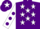 Silk - Purple, White stars, White sleeves, Purple spots, Purple cap, White star