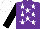 Silk - Purple, White stars, black sleeves, white cap