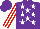 Silk - Purple, white stars, white and red striped sleeves