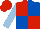 Silk - Red and royal blue (quartered), light blue sleeves, red cap