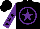 Silk - Black, purple circle, purple star, black stars on purple sleeves, black cap