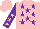 Silk - Pink, purple stars, purple sleeves, pink stars and cap