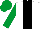 Silk - White, black stripe, emerald green sleeves and cap