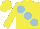 Silk - Yellow, large light blue spots