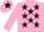 Silk - PINK, black stars, pink sleeves, pink cap, black star