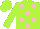 Silk - Lime,  pink dots, lime cap