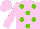 Silk - Pale pink, light green spots
