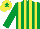 Silk - Emerald green and yellow stripes, yellow cap, emerald green star