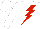 Silk - White, red lightning bolt, white sleeves
