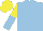 Silk - LIGHT BLUE, YELLOW and LIGHT BLUE halved sleeves, YELLOW cap