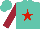 Silk - Turquoise, red star, maroon sleeves