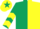 Silk - Dark Green and Yellow (halved), chevrons on sleeves, Yellow cap, Dark Green star