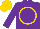 Silk - Purple, gold pegasus, gold circle on purple sleeves, purple  hoop on gold cap