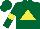 Silk - Forest green, yellow triangle, yellow armlets on sleeves, forest green cap