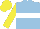 Silk - light blue body, white hoop, yellow arms, yellow cap