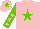 Silk - Pink, light green star, light green sleeves, pink stars, pink cap, light green star