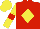 Silk - RED, YELLOW diamond, YELLOW sleeves, RED armlets and star on YELLOW cap