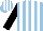 Silk - Light blue and white vertical stripes, black sleeves, light blue and white striped cap