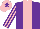Silk - Purple, pink stripe, pink and purple striped sleeves, pink cap, purple star
