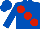 Silk - Royal blue, large red spots
