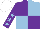 Silk - Purple and light blue (quartered), purple sleeves, light blue stars, white cap