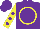 Silk - Purple, yellow circle, purple dots on yellow sleeves