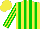 Silk - Yellow with green stripes, green stripes on sleeves