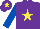 Silk - Purple, yellow star, royal blue sleeves, purple cap, yellow star