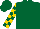 Silk - Forest green, gold blocks on sleeves
