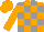 Silk - orange, grey blocks