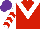 Silk - Red, white chevron, red chevrons on white sleeves, purple cap